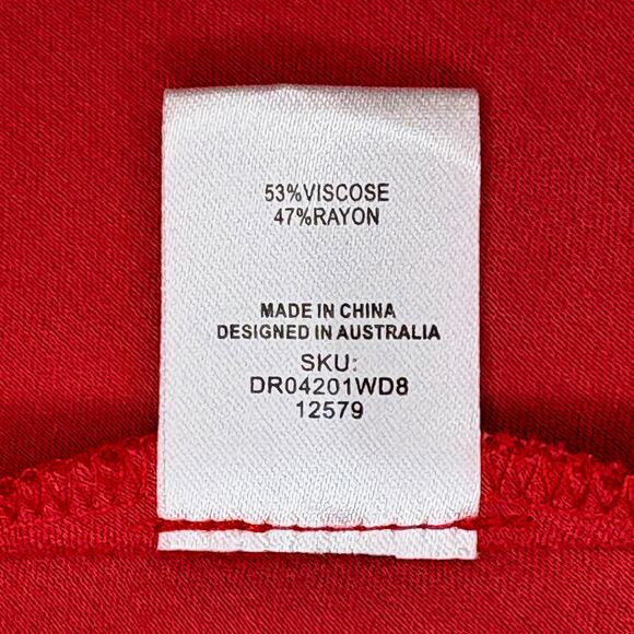 Meshki Jade Cowl Neck Backless Red Maxi Slip Dress Size XXL Goddess Glam Formal - Picture 15 of 15